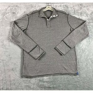 Agave Denim Henley Shirt Mens Medium Gray Long Sleeve Classic Fit Knit USA Made